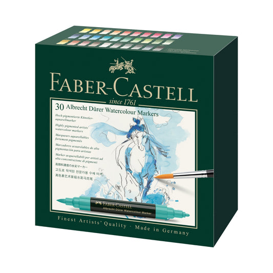 Faber Castell Albrecht Dürer Watercolor Markers Gift Box of 30 || اقلام تلوين فيبر كاستل البرت ديورر واتركلر ماركر ٣٠ لون