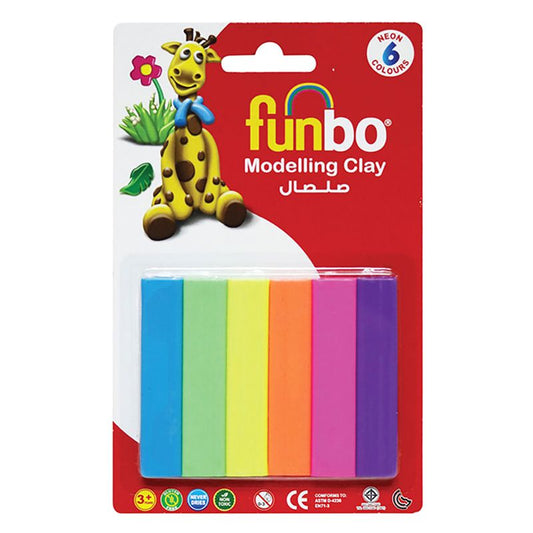 Funbo Modeling Clay 8 Colors Neon || طين صلصال فنبو ٨ لون فسفوري