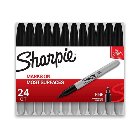 Sharpie Black Marker Pack 24 || اقلام ماركر لون اسود ٢٤ حبة شاربي