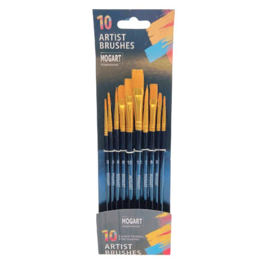 Mogart Brush Set of 10 || مجموعة فرش رسم 10 حبة موق ارت⁩