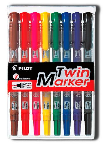Pilot Twin Marker 8 Color Set || مجموعه الوان بايلوت ٨ لون راسين