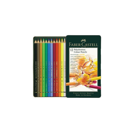 Faber Castell 12 Colour Pencil Polychromos || الوان بوليكروموس فيبر كاستل الخشبية 12 لون - مكتبة توصيل