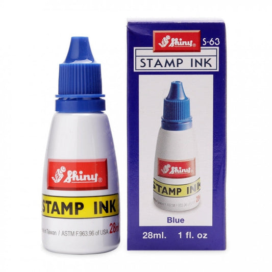 Shiny Endorsing Ink Blue Color 28 ml || حبر ختم سائل حجم 28 مل لون ازرق