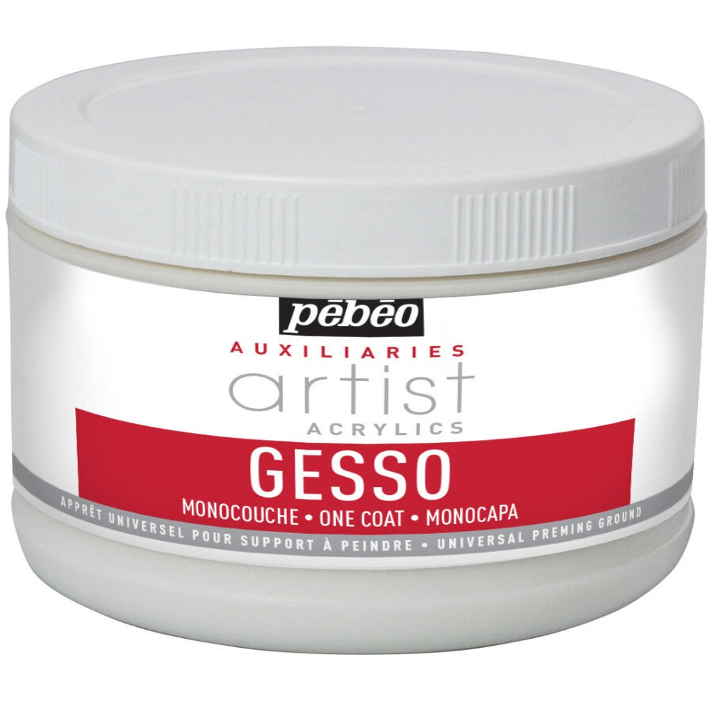 Pebeo One Coat Gesso 500 ml || جسو بيبيو ابيض تركيز عالي تغطية اكبر الوان اكريليك 500 ملى