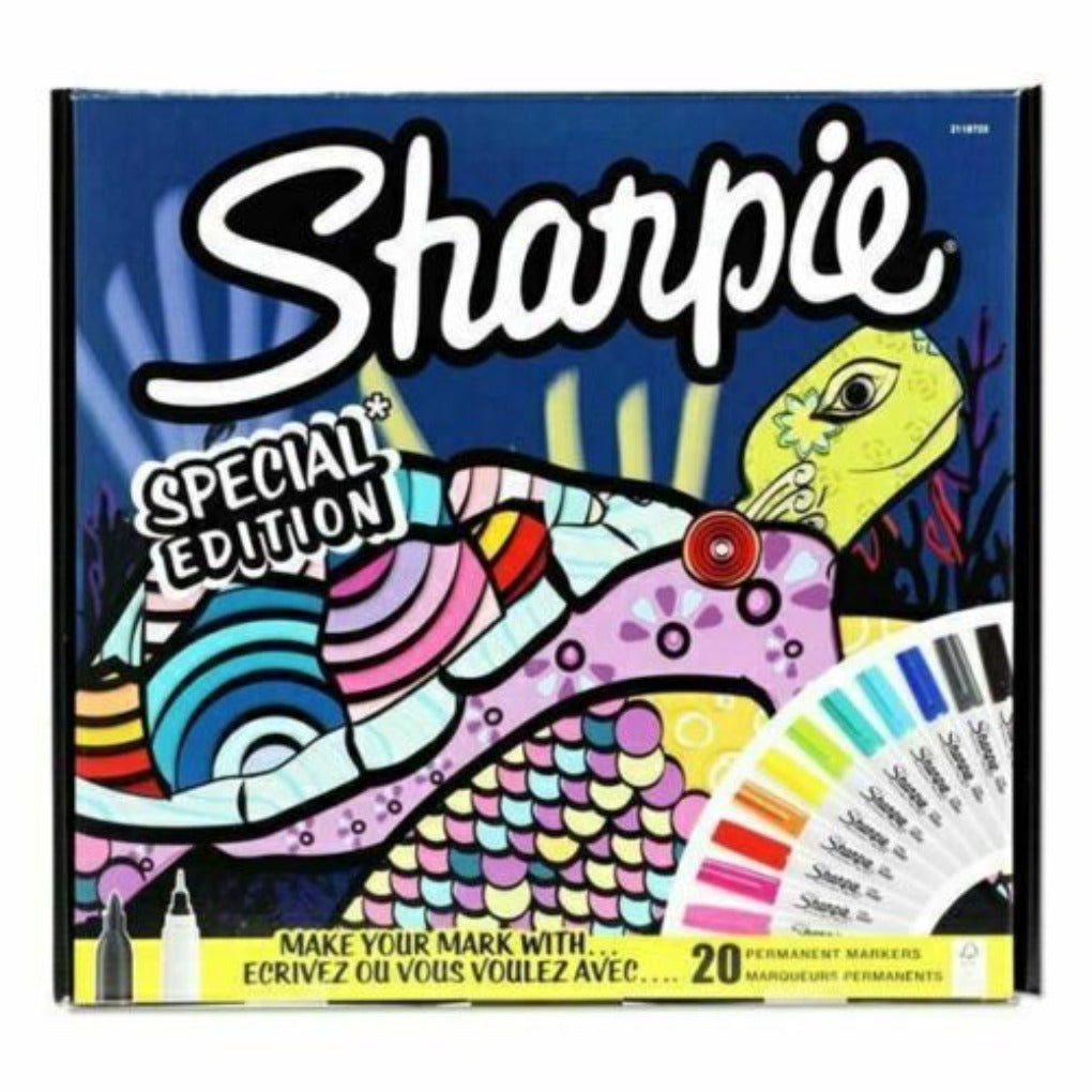 Sharpie special edition box of 20 permanent markers || الوان ماركر شاربي 20 لون