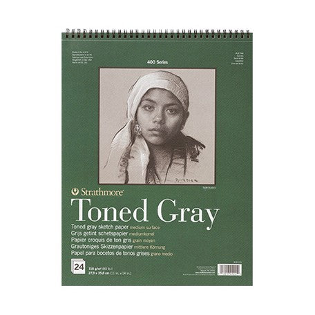 Strathmore Toned Gray 27.9*35.6 cm || دفتر رسم تون رمادي 27.9*35.6 سم